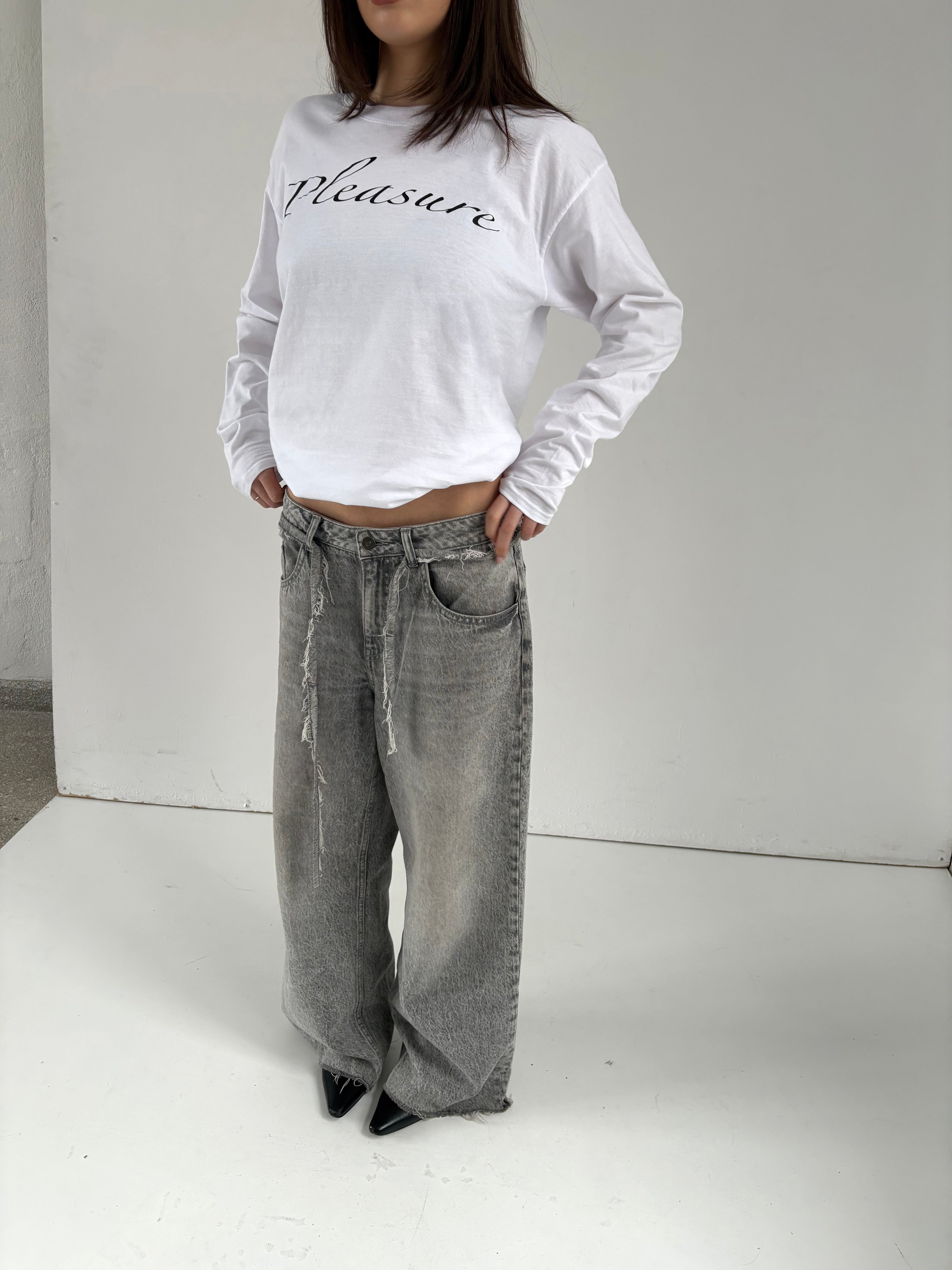 KOSZULKA Z DŁUGIM RĘKAWEM PLEASURE WHITE