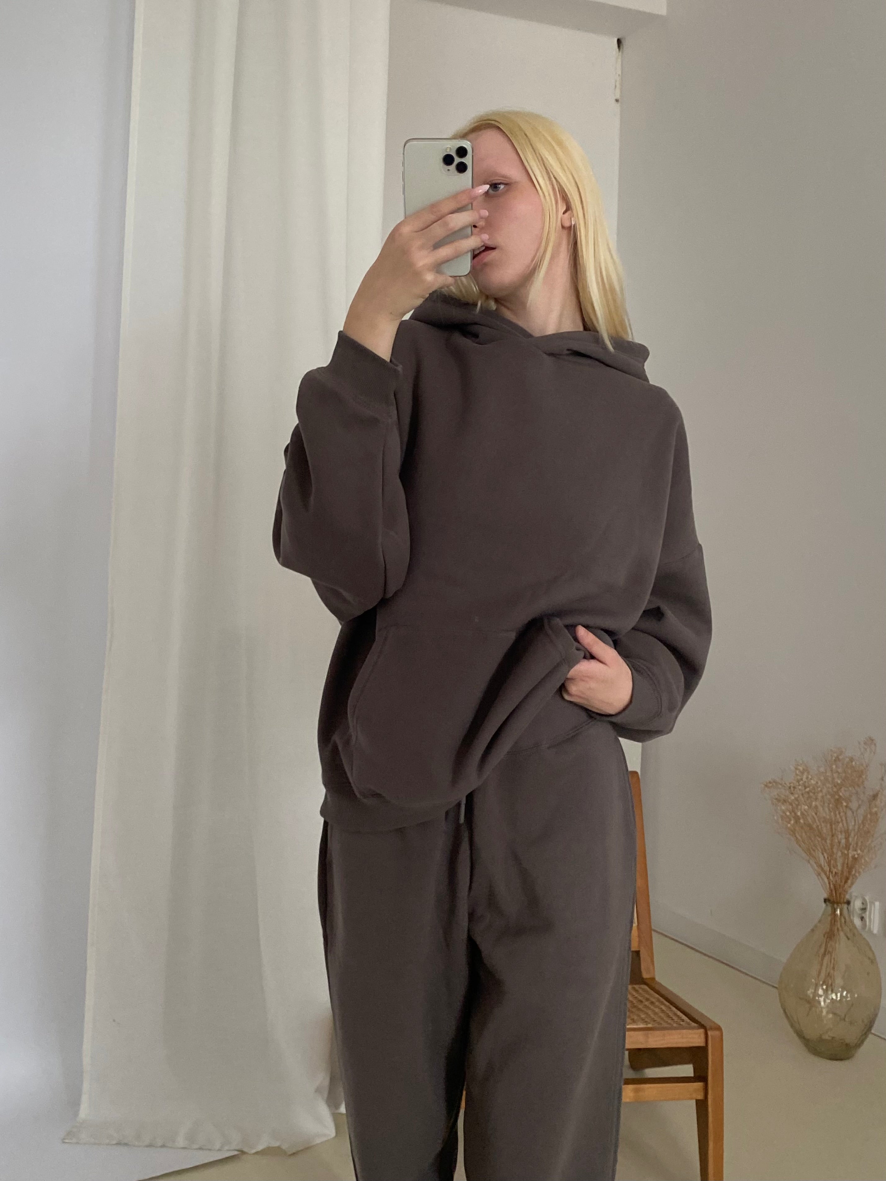 BLUZA Z KAPTUREM CHOCOLATE BROWN BASIC