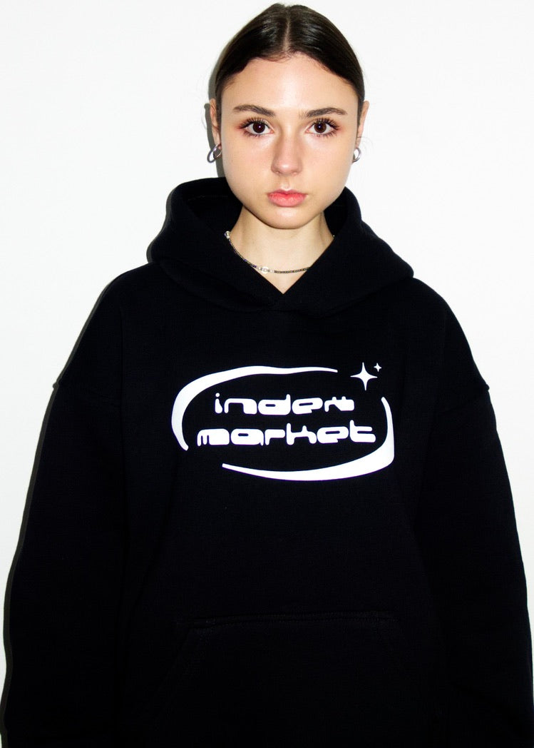 BLUZA Z KAPTUREM INDEX MARKET Y2K BLACK 5TH ANNIVERSARY