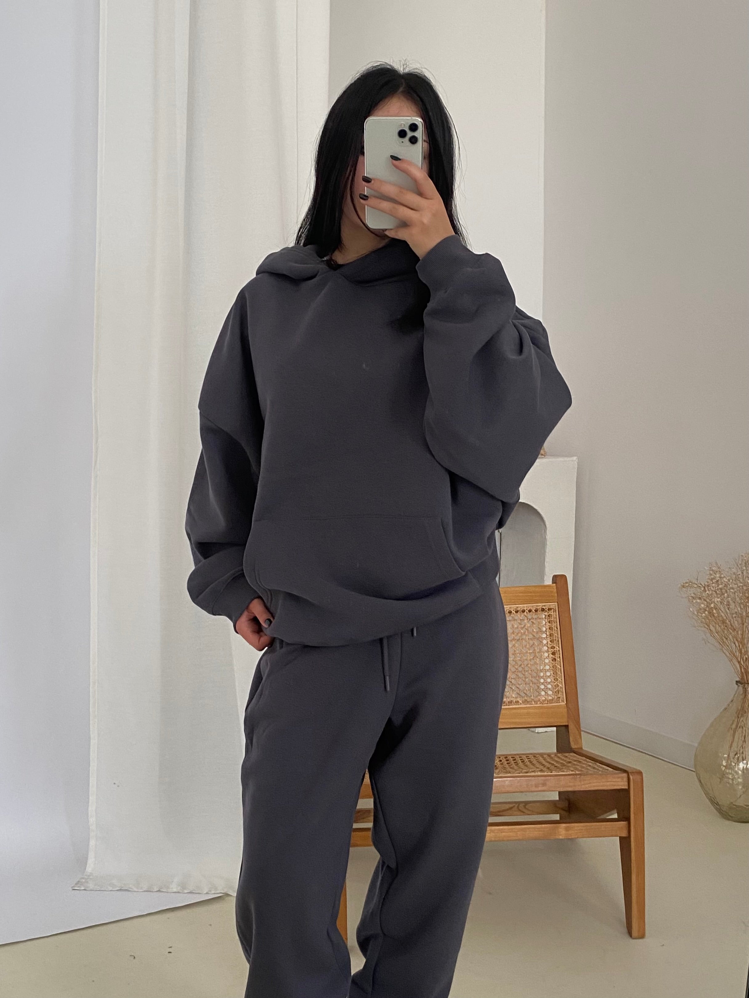 BLUZA Z KAPTUREM TRUE GREY BASIC