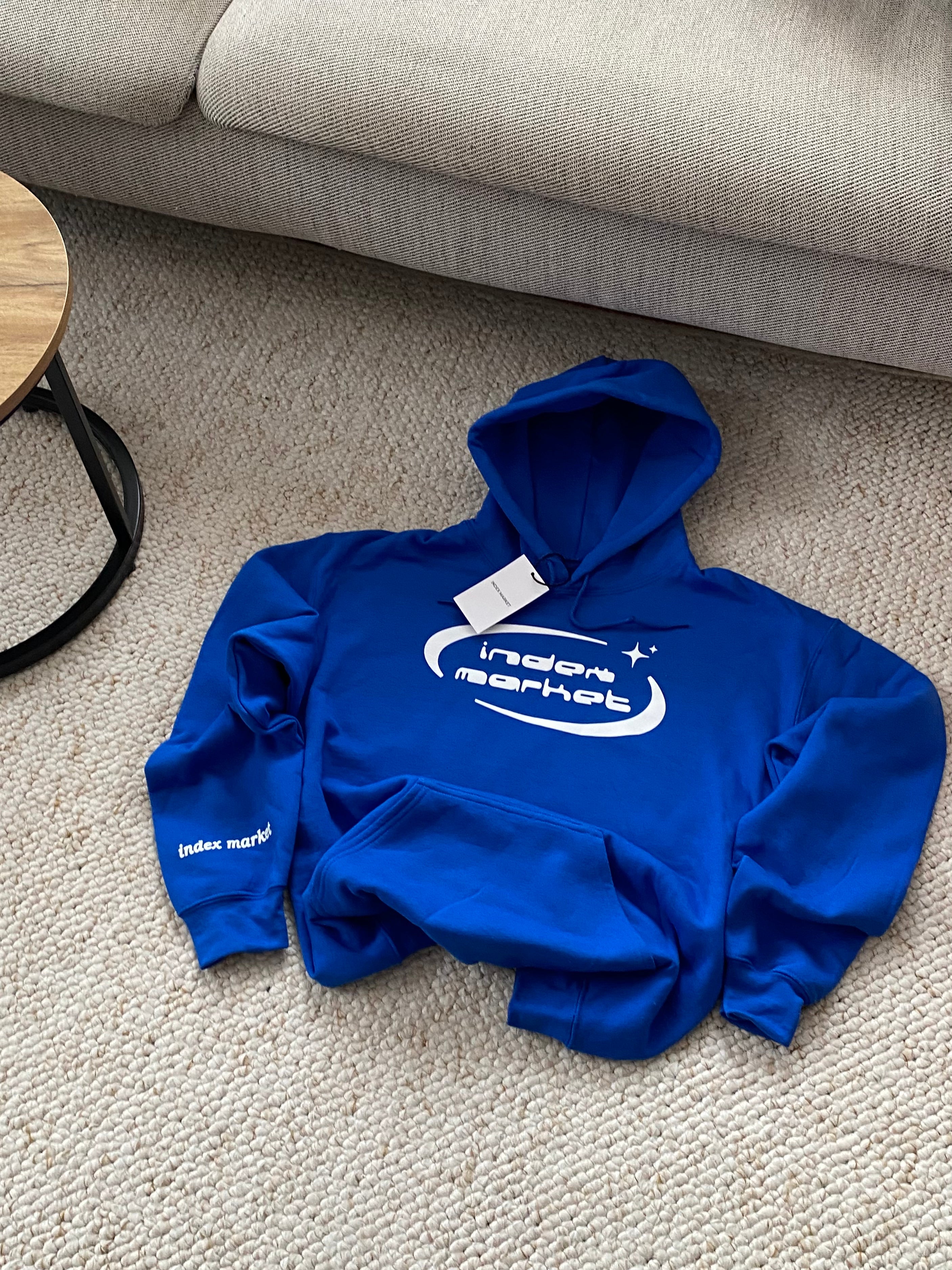 BLUZA Z KAPTUREM INDEX MARKET Y2K ROYAL BLUE 5TH ANNIVERSARY