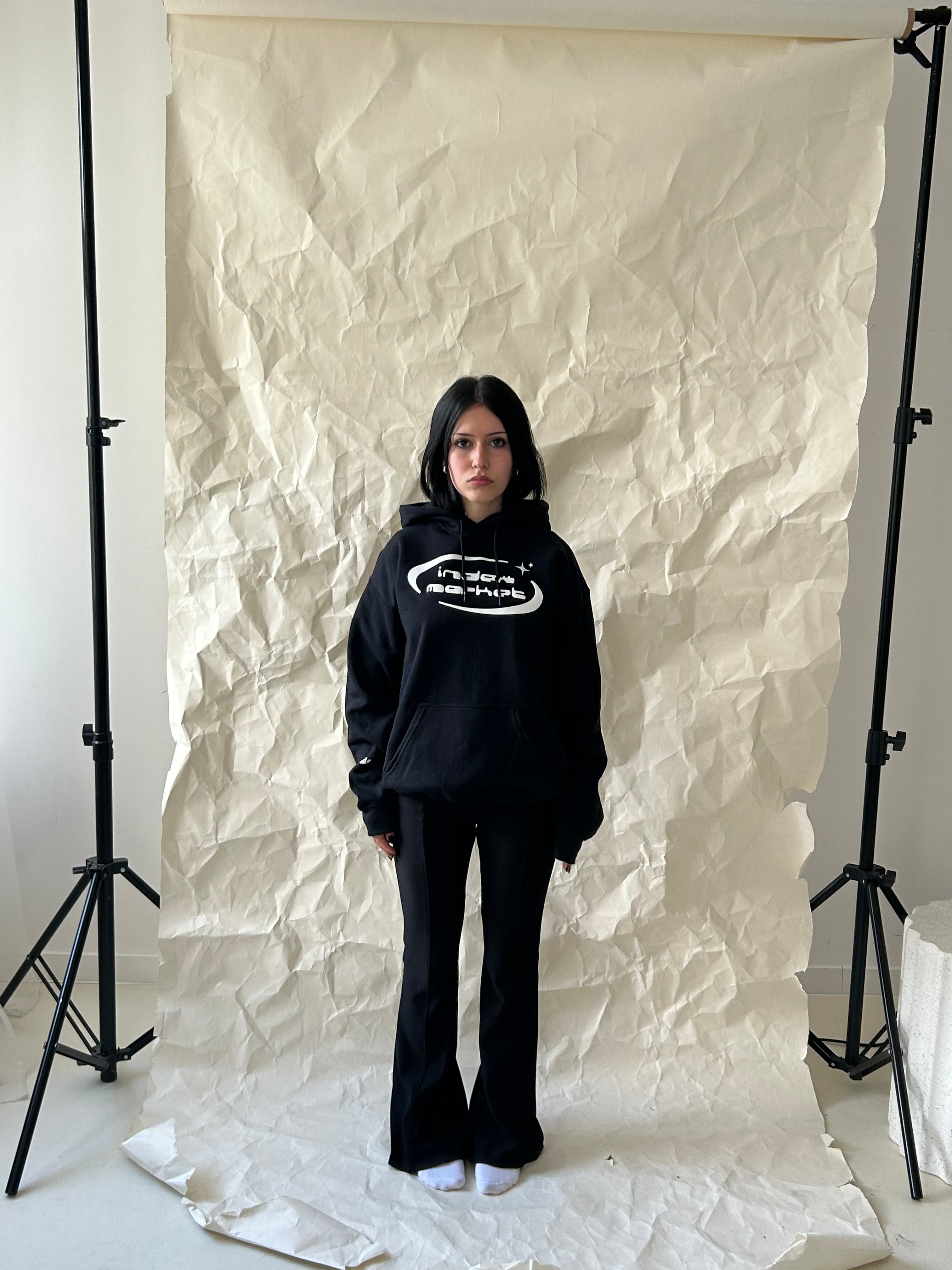 BLUZA Z KAPTUREM INDEX MARKET Y2K BLACK 5TH ANNIVERSARY
