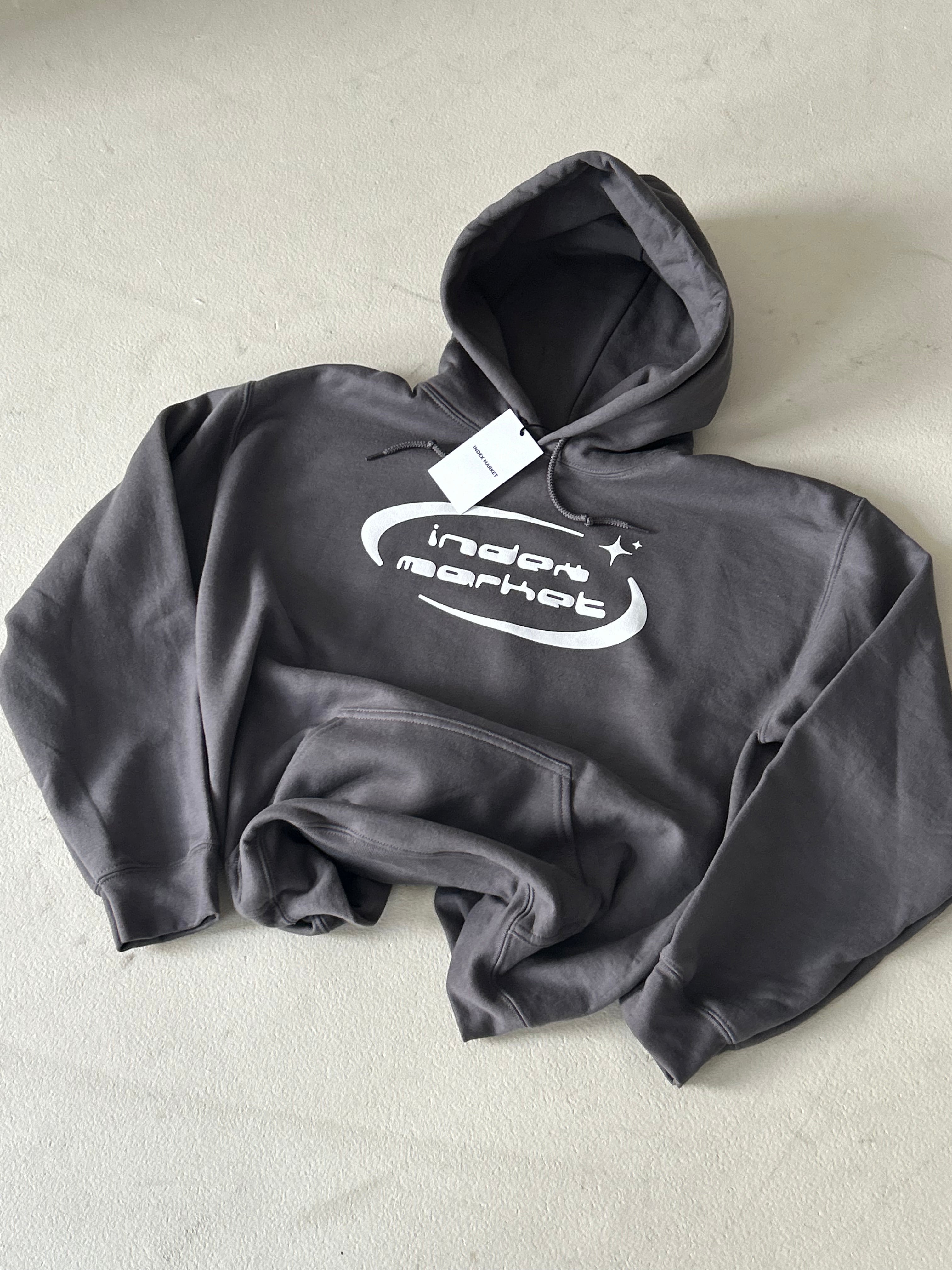 BLUZA Z KAPTUREM INDEX MARKET Y2K TRUE GREY 5TH ANNIVERSARY