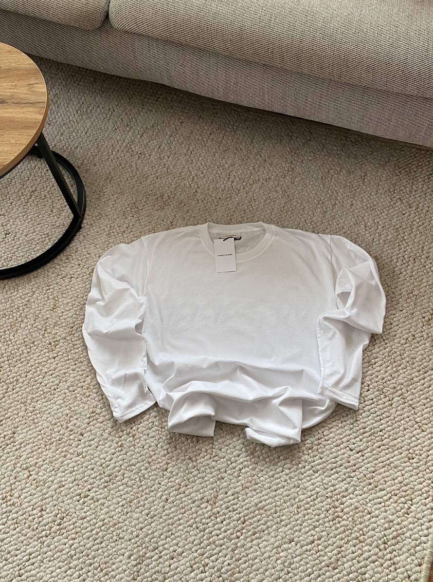 KOSZULKA Z DŁUGIM RĘKAWEM BASIC WHITE