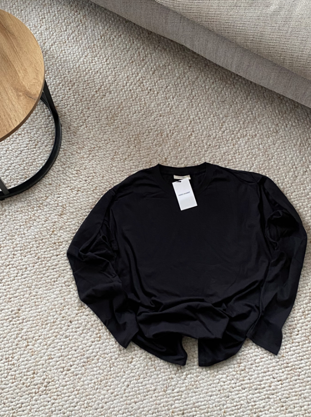 KOSZULKA Z DŁUGIM RĘKAWEM BASIC BLACK